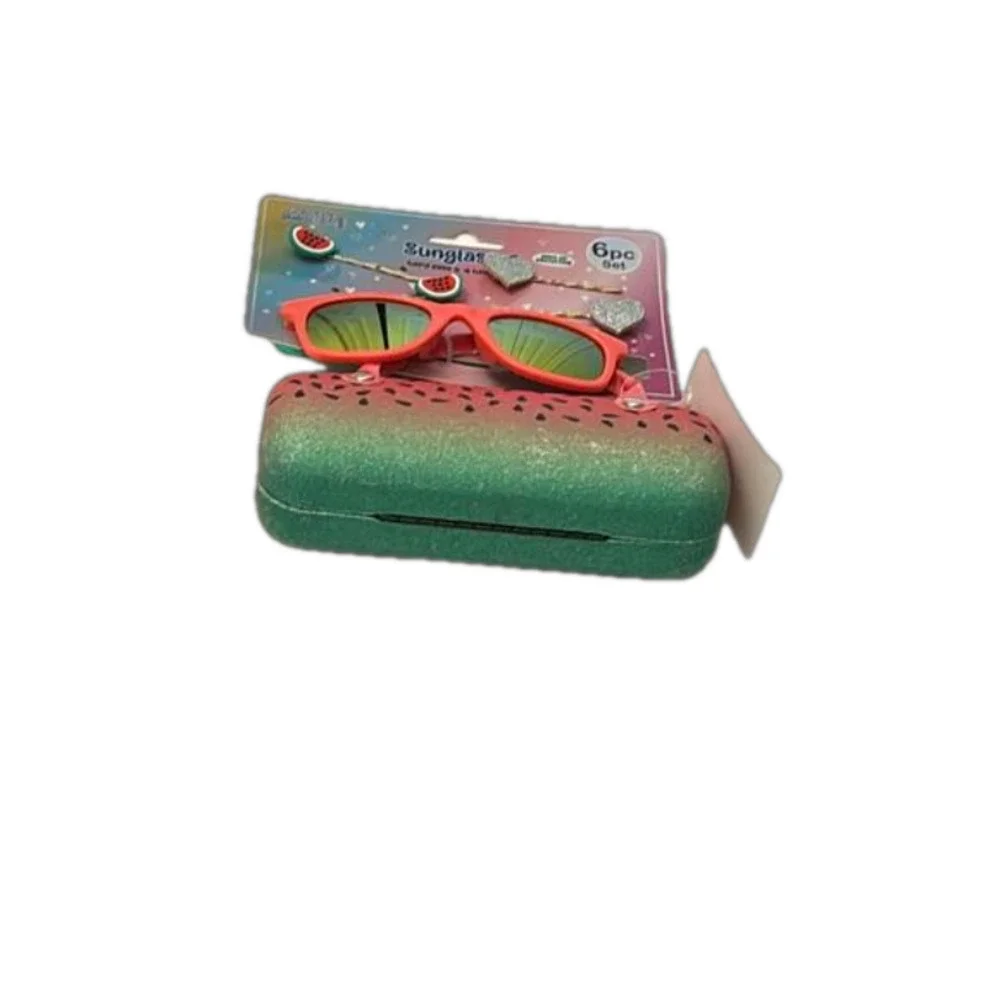 Watermelon Sunglasses, Hard Case & Hair Pins Set